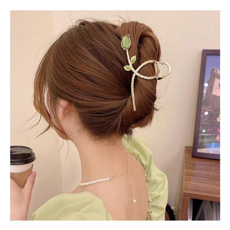 Tulip Flower Hair Clip Claw Clip Ponytail Holder Hair Accessories