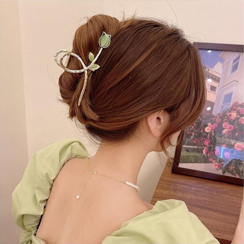 Tulip Flower Hair Clip Claw Clip Ponytail Holder Hair Accessories