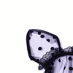 Bunny Ears Lace Headband Veil Hair Band Women Halloween Hair Accessories