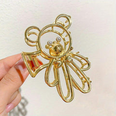 Alloy Bear Hair Claw Clip Non Slip Strong Hold Grip Hair Jaw Clip For Thick Hair