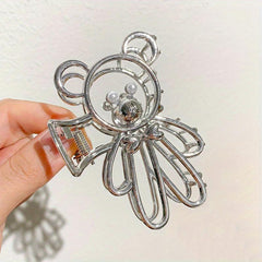 Alloy Bear Hair Claw Clip Non Slip Strong Hold Grip Hair Jaw Clip For Thick Hair