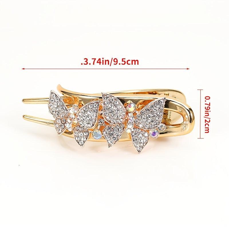 Flower Hair Clips Rhinestone Inlaid Hair Claw