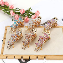 Flower Hair Clips Rhinestone Inlaid Hair Claw
