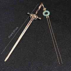 Ancient Style Sword Hairpin Bun Hairpin With Tassels Head Ornament