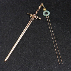 Ancient Style Sword Hairpin Bun Hairpin With Tassels Head Ornament