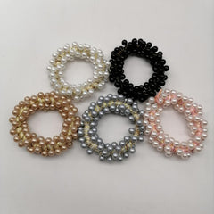 5 PCS Faux Pearl Hair Tie Ponytail Hair Rope Head Jewelry Hair Accessories