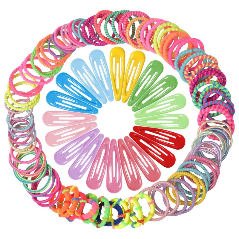 120 Pcs Girls Snap Barrettes Kids Clips Hairpin Hair Ties Ponyt
