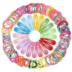 120 Pcs Girls Snap Barrettes Kids Clips Hairpin Hair Ties Ponyt