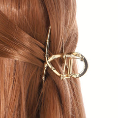 Metal Bamboo Shaped Hair Claw Ponytail Holder Hair Clip