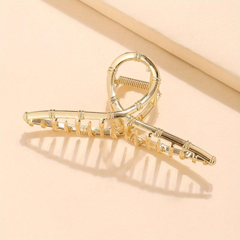 Metal Bamboo Shaped Hair Claw Ponytail Holder Hair Clip