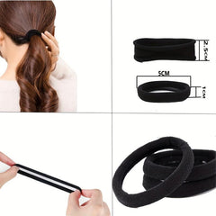 30Pcs Flower Hair Scrunchies & 50Pcs Elastic Hair Bands Soft Hair Ties Package
