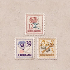 3pcs Retro Stamp Embroidery Self-adhesive Patch Clothing DIY Sticker