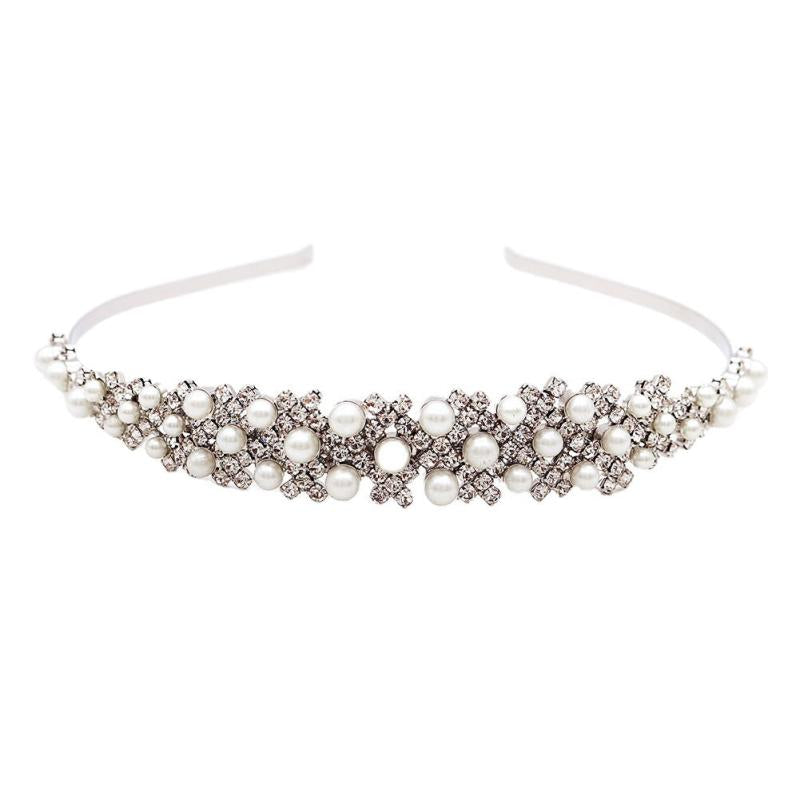 High-end Pearl Rhinestone Bridal Headdress Hair Hoop