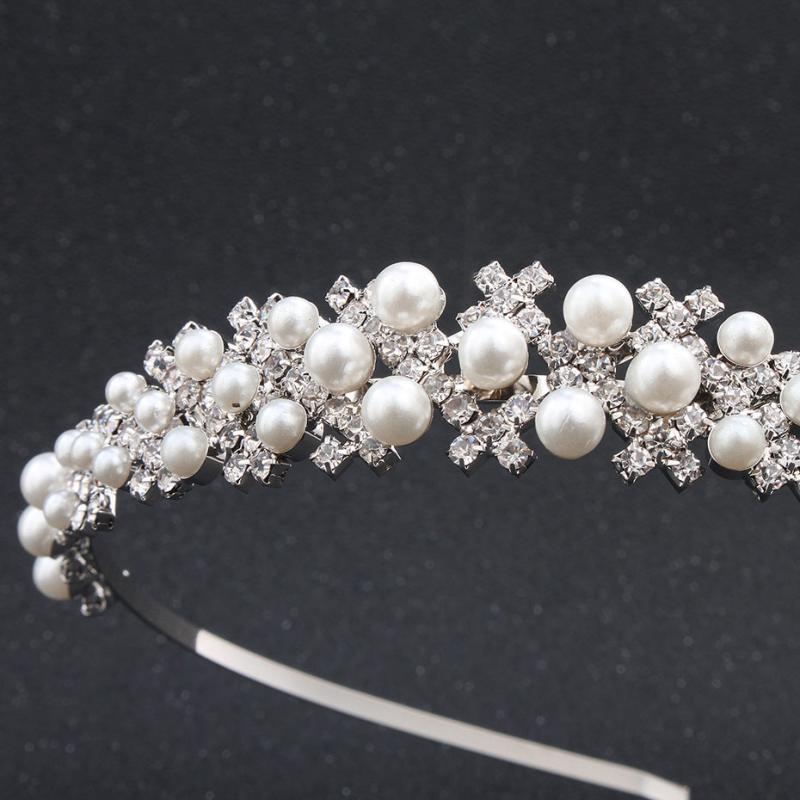 High-end Pearl Rhinestone Bridal Headdress Hair Hoop