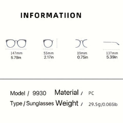 Large Square Sunglasses Rivet Summer UV400 Sun Shades Glasses