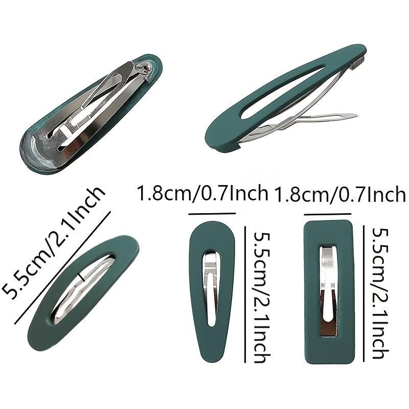 10pcs Geometric Snap Hair Clips Matte Barrettes for Girls Women
