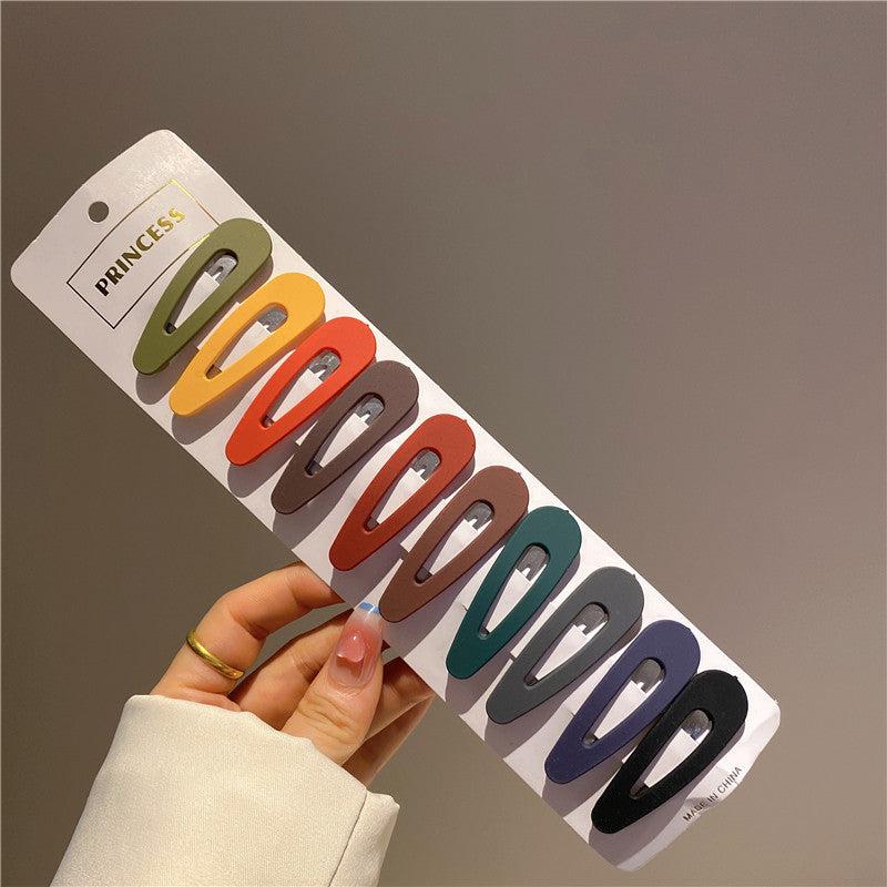 10pcs Geometric Snap Hair Clips Matte Barrettes for Girls Women