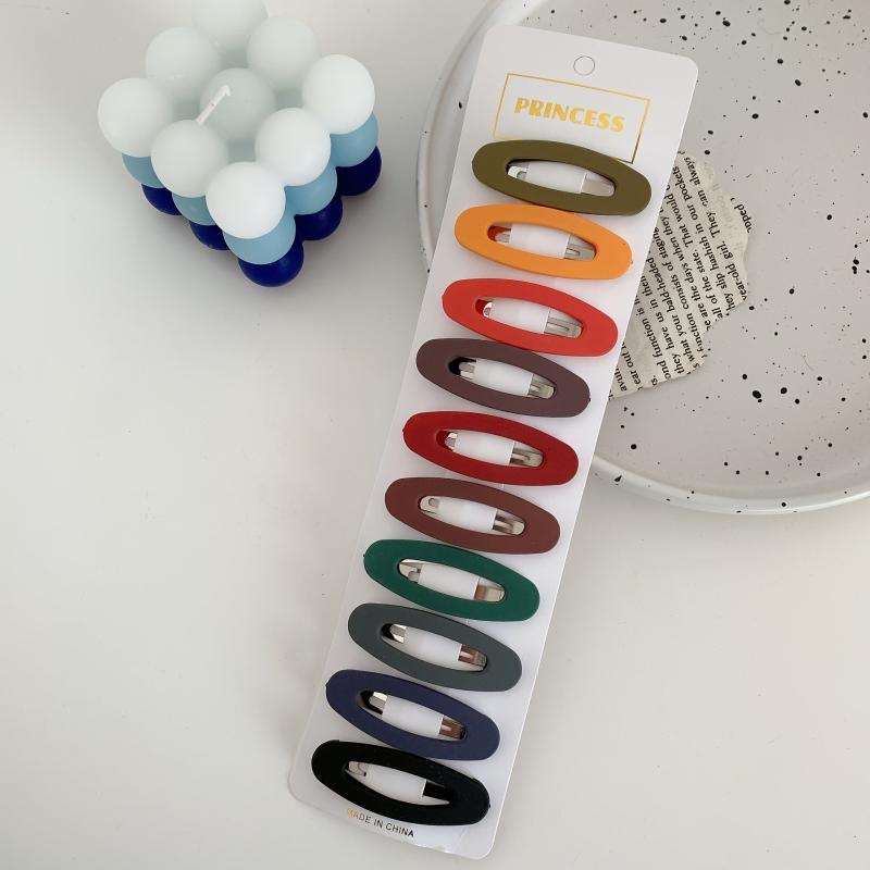 10pcs Geometric Snap Hair Clips Matte Barrettes for Girls Women