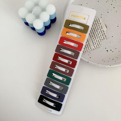 10pcs Geometric Snap Hair Clips Matte Barrettes for Girls Women