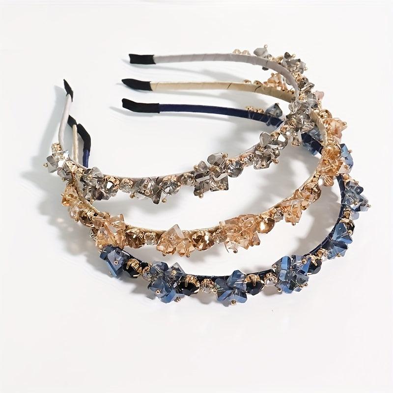 Baroque Rhinestone Beaded Headband Crystal Headdress Hair Band