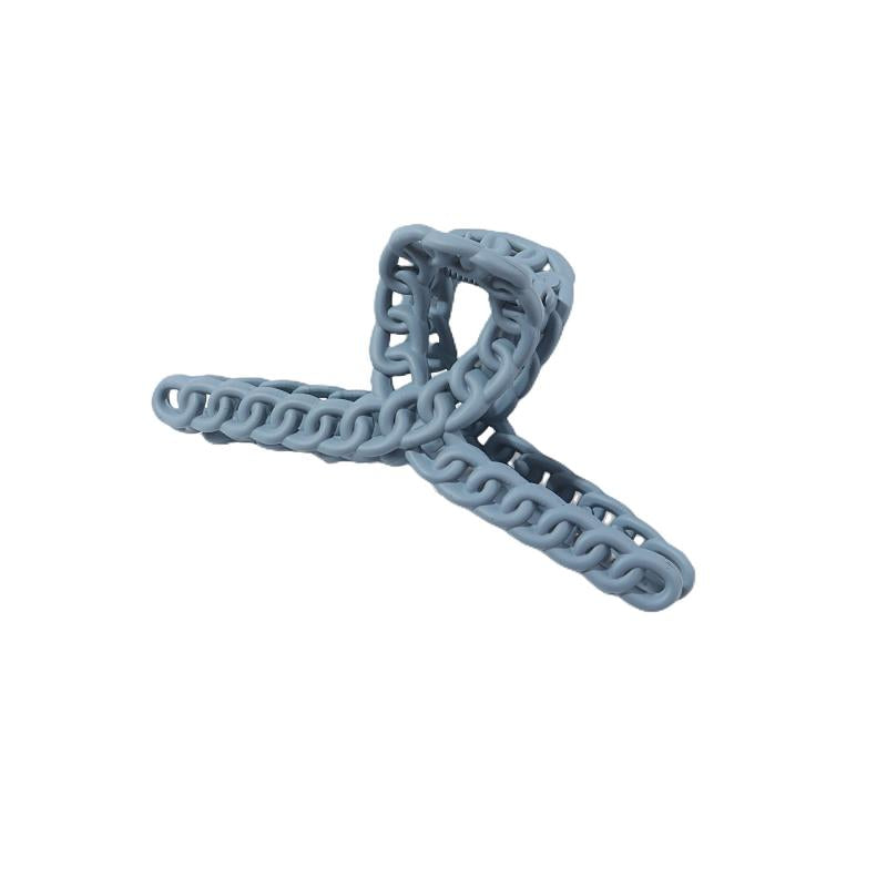French Matte Hair Claw Champagne Cross Chain Plastic Hair Claw Clips