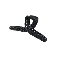 French Matte Hair Claw Champagne Cross Chain Plastic Hair Claw Clips