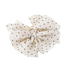 Polka Dot Bow Hair Claw Large Mesh Banana Clip Clear Frame Headwear