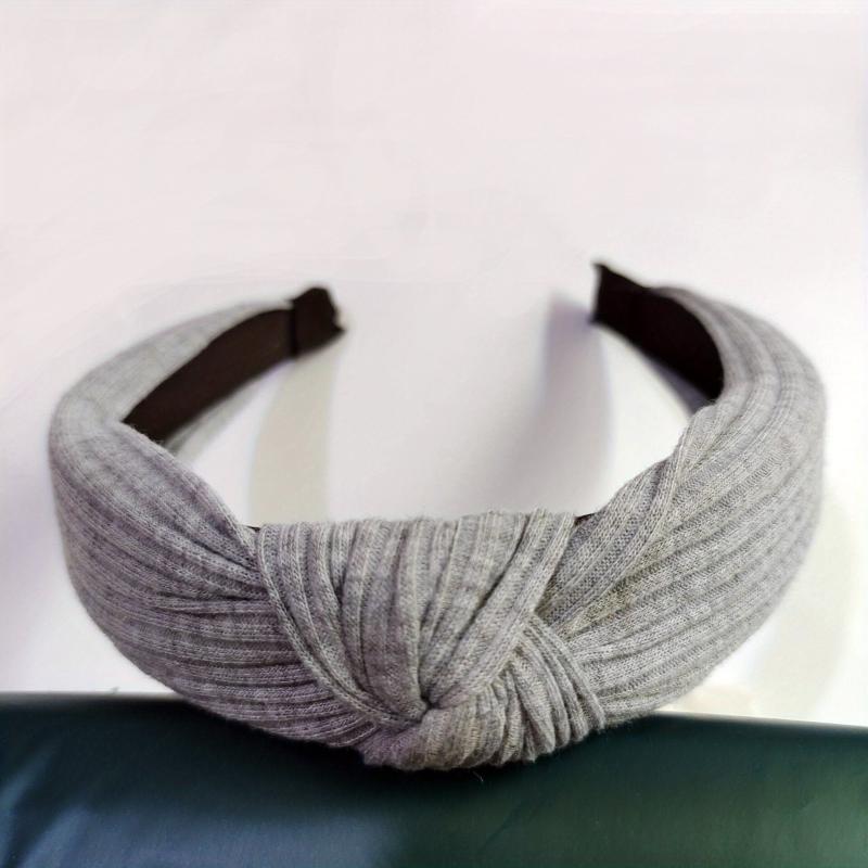 Knitted Fabric Cross Knot Headband Wide Hair Band Retro Style