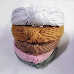 Knitted Fabric Cross Knot Headband Wide Hair Band Retro Style