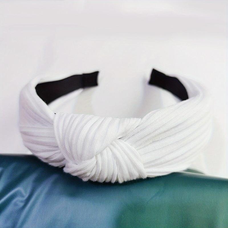 Knitted Fabric Cross Knot Headband Wide Hair Band Retro Style