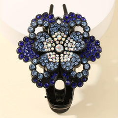 Rhinestone Flower Hair Claw Clip Sparkly Large Duck Billed Clip