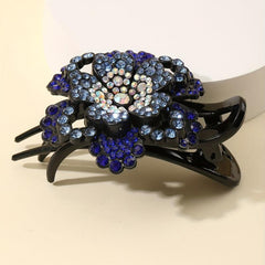 Rhinestone Flower Hair Claw Clip Sparkly Large Duck Billed Clip