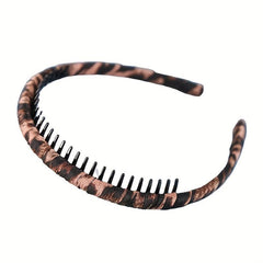 Leopard Pattern Teeth Headband Nonslip Hair Band For Women Girls