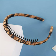 Leopard Pattern Teeth Headband Nonslip Hair Band For Women Girls