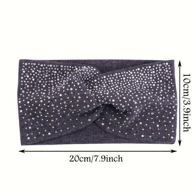 Boho Rhinestone Headband Cross Knot Hair Band Hair Accessories For Women