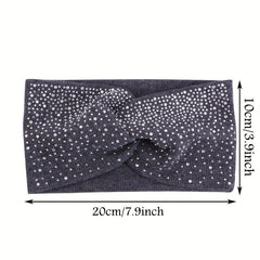 Boho Rhinestone Headband Cross Knot Hair Band Hair Accessories For Women
