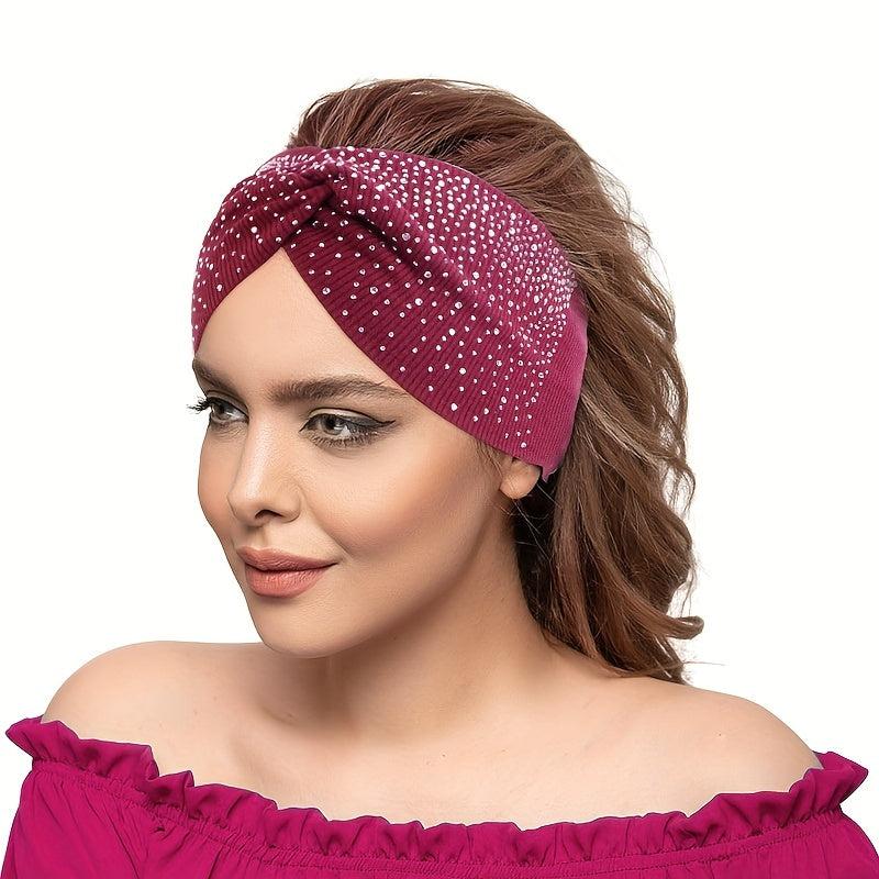Boho Rhinestone Headband Cross Knot Hair Band Hair Accessories For Women