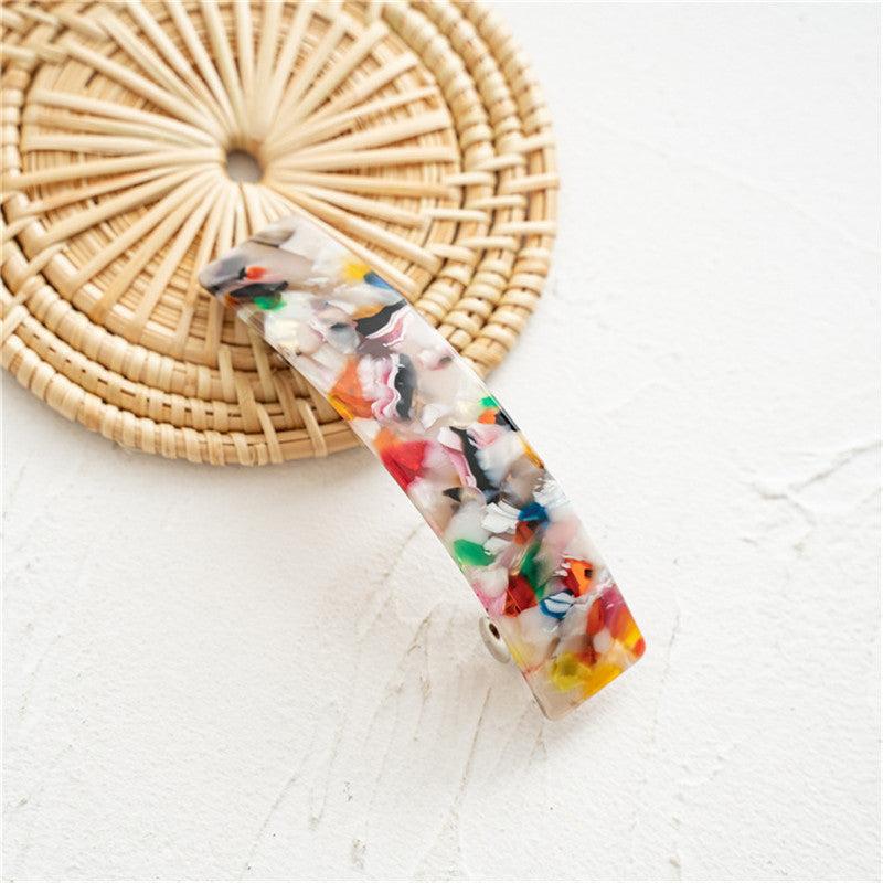 6 Barrettes Acetate Metal Spring Clip Thick Hair All Match Clip Women's