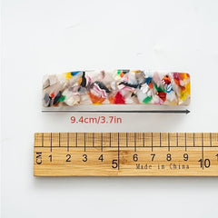 6 Barrettes Acetate Metal Spring Clip Thick Hair All Match Clip Women's