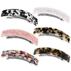 6 Barrettes Acetate Metal Spring Clip Thick Hair All Match Clip Women's
