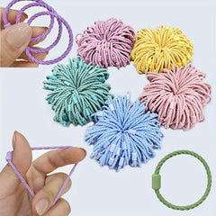 100pcs Colorful Hair Tie Elastic Nylon Hair Rope Braid Hair