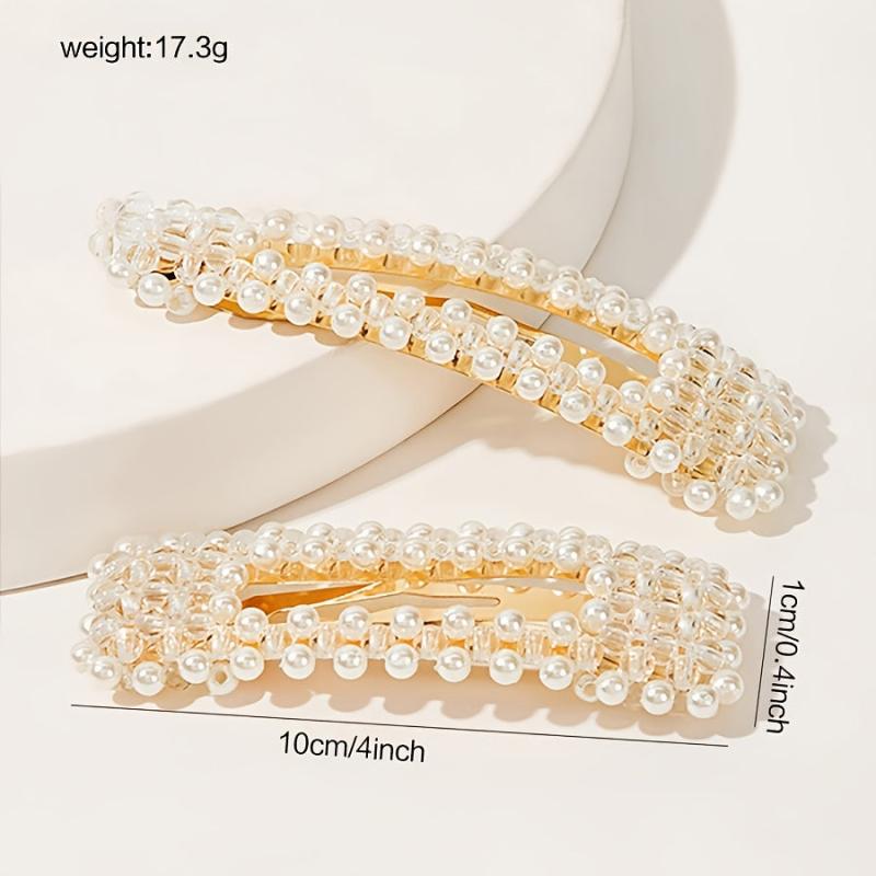 2pcs Pearl Hair Clip Women's Hair Clip Hair Accessories