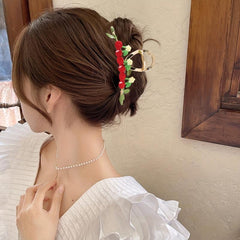 Cartoon Fruit Decor Hair Claw Sweet Ponytail Holder Hair Clip