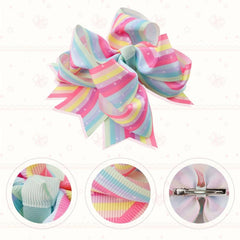 6pcs Rainbow Flower Hair Clip Set for Girls Kids