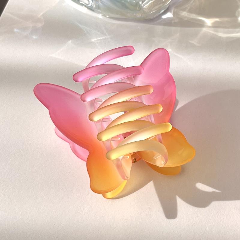 1pc Women Hair Claw Clip Frosted Gradient Colour Barrett