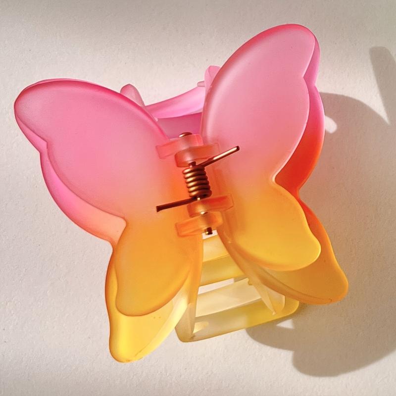 1pc Women Hair Claw Clip Frosted Gradient Colour Barrett