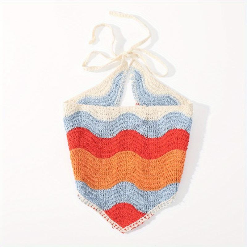 Wavy Colored Hair Band Crochet Knitted Bandana Sweet Adjustable Headdress