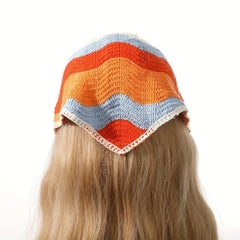 Wavy Colored Hair Band Crochet Knitted Bandana Sweet Adjustable Headdress