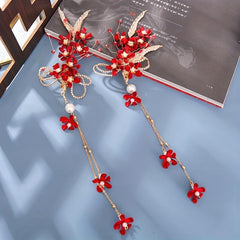 Pearl Tassel Flower Hair Clip Side Clip Hair Accessories