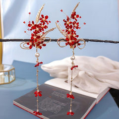 Pearl Tassel Flower Hair Clip Side Clip Hair Accessories